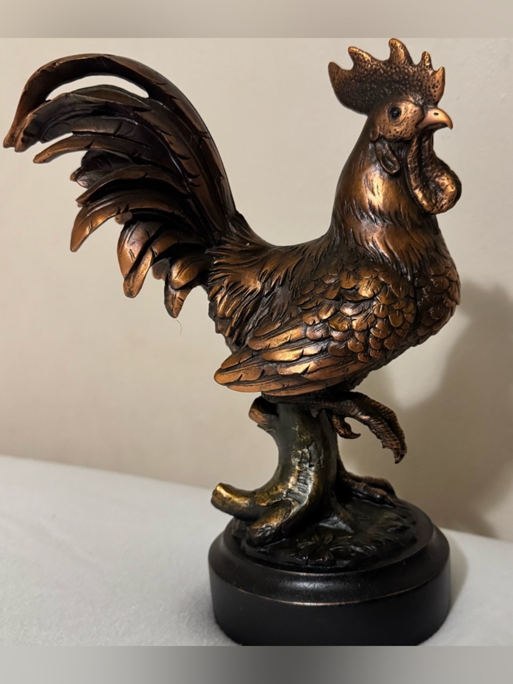 Ebros Decor Sunshine Country Farm Rooster Bronze Electroplated Statue